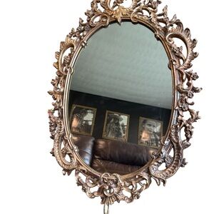 Vintage Ornate Wall Mirror in Bronze Finish Burwood